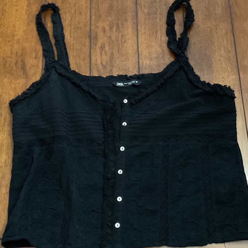 Zara Black Lace Camisole Top